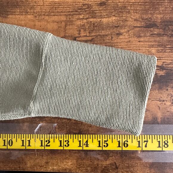 NWT Cupio Ribbed Blouse Top Medium Light Green Relaxed Fit Boho Cottagecore Cozy - Picture 5 of 7
